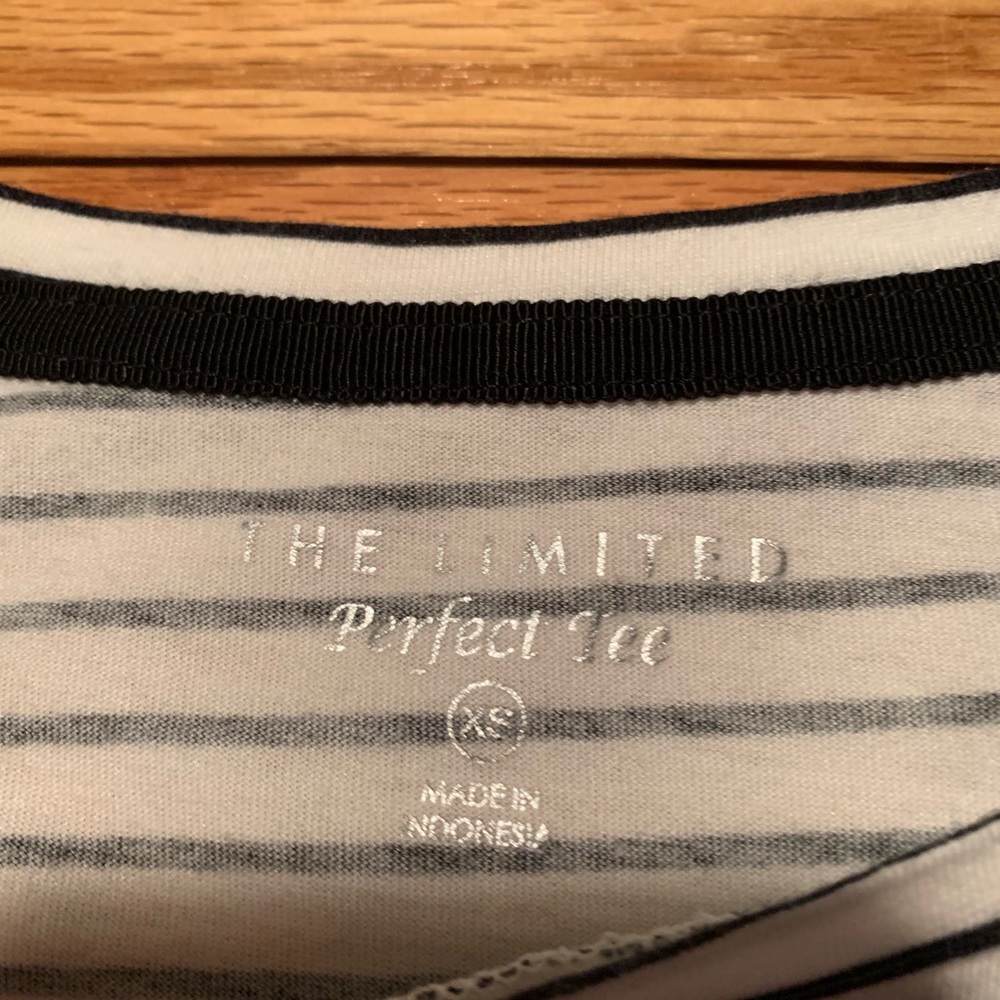 The Limited Black and White Striped Bow Tee - Picture 3 of 5